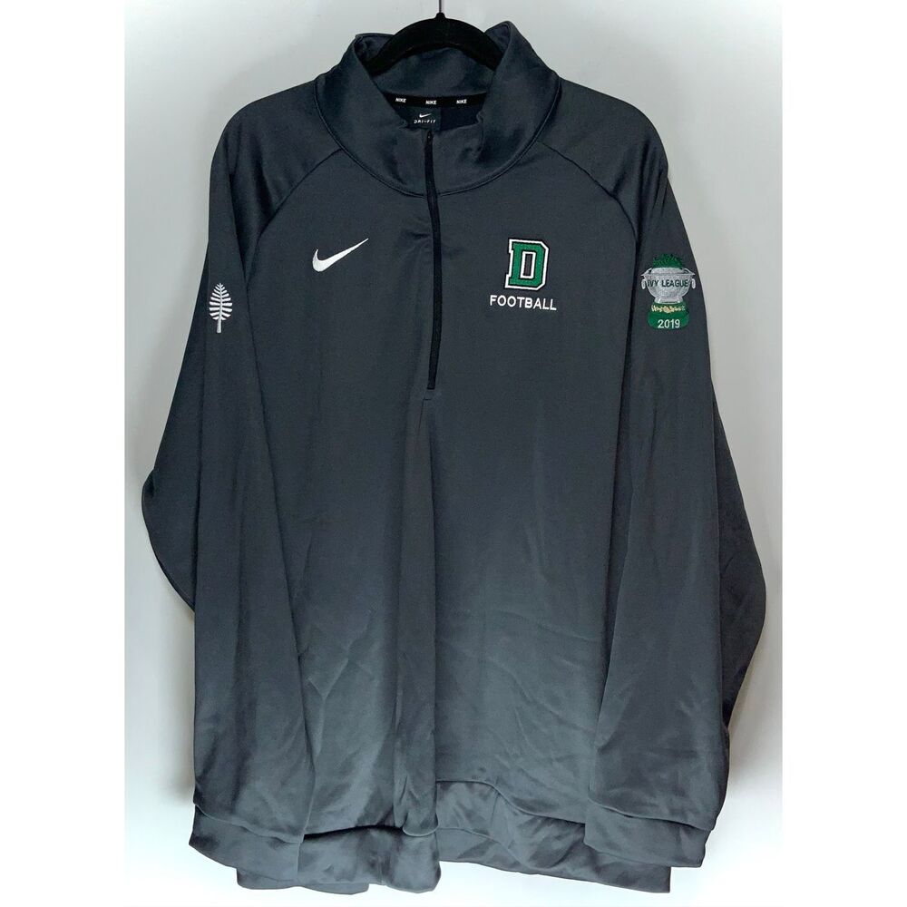 Nike Dartmouth Big Green football 1/4 zip pullover featuring a 2019 Ivy League c